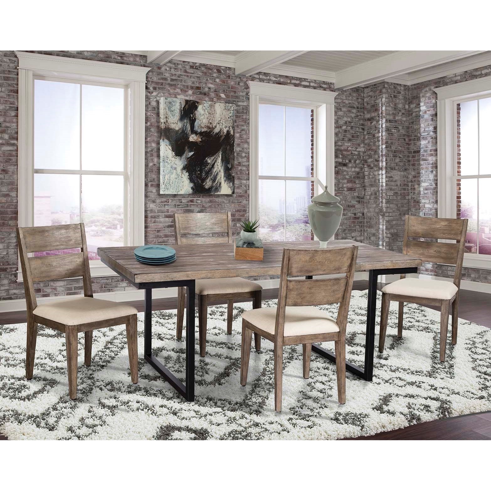 Cresent Fine Furniture West End Contemporary 5 Piece Table and